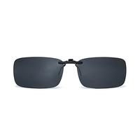 JM Sin marco Rectángulo Clip en Gafas de Sol Ligero Peso Polarizadas Anteojos Hombre Mujer(Gris Polarizado)