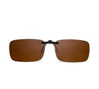 JM Sin marco Rectángulo Clip en Gafas de Sol Ligero Peso Polarizadas Anteojos Hombre Mujer(Marrón Polarizado)