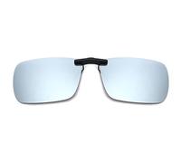 JM Sin marco Rectángulo Clip en Gafas de Sol Ligero Peso Polarizadas Anteojos Hombre Mujer(Plateado Espejo Polarizado)