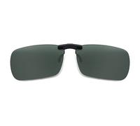 JM Sin marco Rectángulo Clip en Gafas de Sol Ligero Peso Polarizadas Anteojos Hombre Mujer(Verde Polarizado)