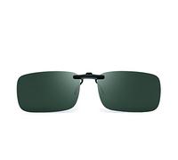 JM Sin marco Rectángulo Clip en Gafas de Sol Ligero Peso Polarizadas Anteojos Hombre Mujer(Verde Polarizado)