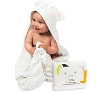 JM Toalla Bebe con Capucha - 100% Bambú Orgánico, Ultra Suave y Hipoalergénico, 35x35 Pulgadas, Grueso y Absorbente 500gsm, Regalo Bebe Recien Nacido Niño, Con Caja de Regalo y Toallita - Oso Rosa