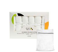 JM Toallitas Bambu 100% Rayón de Bambú, 10x10 Pulgadas, 500 g/m² Ultra Gruesos y Absorbentes, Toalla Bebe, Muselinas Bebe Algodon, Toallitas Reutilizables Bebe, Caja de Regalo y Bolsa de Lavandería
