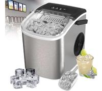 JMbpkduHs Máquina De Hielo Eléctrica De 1,2 L Y 95 W, Máquina De Hielo De Encimera, Capacidad De Fabricación De Hielo: 12 Kg/24 Horas, Máquina De Hielo De Acero Inoxidable