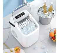 JMbpkduHs Máquina De Hielo Eléctrica, Máquina De Hielo Inteligente Totalmente Automática, 8-10 Kg/24 H, Tanque De Agua De 1,1 L, con Cuchara Y Cesta para Hielo, Autolimpieza