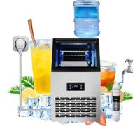 JMbpkduHs Máquina para Hacer Hielo Comercial, 60 Kg, 70 Kg, 80 Kg/24 H, Máquina para Hacer Hielo Debajo del Mostrador, Máquina para Hacer Cubitos De Hielo Doméstica De 40, 45 Y 48 Piezas,80KG