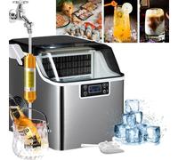 JMbpkduHs Máquina para Hacer Hielo De 150w, Máquina para Hacer Hielo Eléctrica Comercial De 30kg 35kg/24h, LCD Inteligente + Autolimpieza,Tapwater-30KG