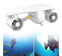 JMbpkduHs Scooter Subacuático, Scooter Marino para Adultos con Control De Pulgar, con Montaje De Cámara De Acción, Motores Duales, Profundidad De Inmersión 50m, para Aventuras En El Mar,White