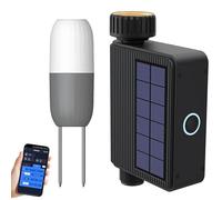 JMbpkduHs Temporizador Solar WiFi para Riego,Temporizador Inteligente para Riego con Manguera,Temporizador Inteligente para Riego con Manguera,Waterers+SoilTesters