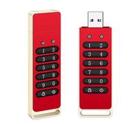 JMbpkduHs Unidad USB Encriptada,Unidad Flash Segura,Unidad Flash USB 3.0 con Encriptación De Hardware,Dispositivo De Almacenamiento De Datos Encriptado,Compatible para Mac/Windows/Linux,Red-32GB