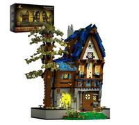 JMBricklayer 30123 Juego de juguetes de construcción de casas mágicas medievales, modelo modular de construcción de casas con iluminación LED, colección de arquitectura vintage para adultos y