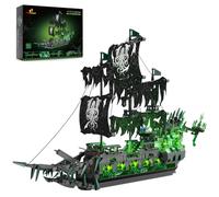 JMBricklayer Bloques de construcción de Barco Pirata, 40001 Flying Dutchman Barco Pirata Bloques de sujeción, Juego de construcción de velero, Juguete para Adultos y niños