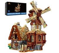 JMBricklayer Conjunto de construcción de casa de Molino de Viento Medieval, Conjunto de Castillo de Pueblo de Arquitectura de Molino de Viento de Ciudad, Ideas de Regalo para niñas y niños 30116