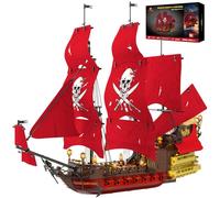 JMBricklayer Conjuntos de construcción de barco pirata para adultos con luz, modelo de barco pirata Revenge 40003, gran kit de construcción en miniatura coleccionable para decoración de hogar y