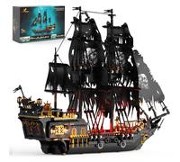 JMBricklayer Juego de Construcción de Barco Pirata con Luces, Gran Modelo de Barco Perla Pirata de Construye y Encaja 40002, Emocionantes Batallas Navales y Maldición del Muerto Viviente, Para Adultos