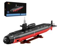 JMBricklayer Juego de construcción de submarino nuclear para adultos, 1:125 Clase de Los Ángeles SSN, kit de modelo de submarino militar de ataque rápido, pieza de historia de exhibición coleccionable