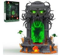 JMBricklayer Juego de Construcción del Portal Oscuro para Adultos, Kit de Modelo de Puerta Gótica con Cráneo y Espejo Infinito con Efecto de Luz del Abismo, 40006 Exhibición de Fantasía y Demonio para