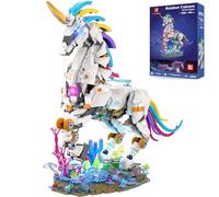 JMBricklayer Juegos de construcción de unicornio para adultos con luces, 70008 Myth Art Creator Rainbow Animals Display Ideas, kit de modelo de figuras mágicas de fantasía, decoración del hogar