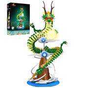 JMBricklayer Juguete de construcción de dragón chino con luz para adultos, 70007 Cool Fantasy Dinasour kit de modelo de animal para construir, figura de acción coleccionable decorativa, regalo para