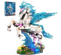 JMBricklayer Pegasus - Juego de construcción para adultos/mujeres, modelo de arte de animales de fantasía con luz, kit de construcción avanzado, regalo para San Valentín, Navidad, cumpleaños y