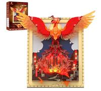JMBricklayer Phoenix Nirvana - Juego de construcción para adultos con luces, 70017, arte de pared, manualidades, marco de pintura, decoración de habitación, hogar, oficina, regalo para adultos, niños
