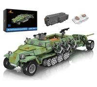 JMBricklayer WW2 Classic Building Set 61516, juego de construcción de vehículos blindados de media pista militar para adultos, coche modelo militar de construcción coleccionable, camión militar,