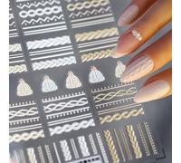 JMEOWIO 3D Navidad Pegatinas Para Uñas Autoadesiva 5D Nail Art Stickers Decoración 1 Hojas
