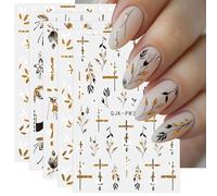 JMEOWIO Flores Pegatinas Para Uñas 9 Hojas Autoadesiva Nail Art Stickers Decoración