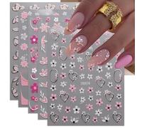 JMEOWIO Flores Pegatinas Para Uñas 9 Hojas Autoadesiva Nail Art Stickers Decoración