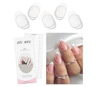 JMEOWIO Gel Semicurado de Pegatinas Blanco Punta Francesa Transparente Semi-Curado Gel Nail Art Stickers Decoración