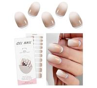 JMEOWIO Gel Semicurado de Pegatinas Blanco Purpurina Gel Semi-Curado Nail Art Stickers Decoración