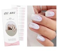 JMEOWIO Gel Semicurado de Pegatinas Cat Eye Rosa Transparente Semi-Curado Gel Nail Art Stickers Decoración