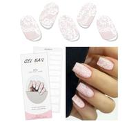 JMEOWIO Gel Semicurado de Pegatinas Flor Blanca Gel Semi-Curado Nail Art Stickers Decoración