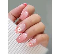 JMEOWIO Gel Semicurado de Pegatinas Flor Rosa Semi-Curado Gel Nail Art Stickers Decoración