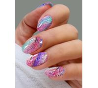 JMEOWIO Gel Semicurado de Pegatinas Mármol Azul Morado Semi-Curado Gel Nail Art Stickers Decoración