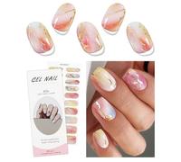 JMEOWIO Gel Semicurado de Pegatinas Mármol Colorido Semi-Curado Gel Nail Art Stickers Decoración