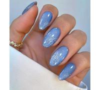 JMEOWIO Gel Semicurado de Pegatinas Ojo de Gato Azul Semi-Curado Gel Nail Art Stickers Decoración