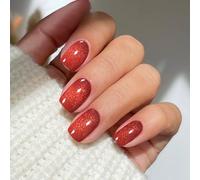 JMEOWIO Gel Semicurado de Pegatinas Ojo De Gato Rojo Gel Semi-Curado Nail Art Stickers Decoración