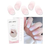 JMEOWIO Gel Semicurado de Pegatinas Punta Francesa Rosa Crema Gel Semi-Curado Nail Art Stickers Decoración