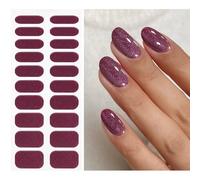 JMEOWIO Gel Semicurado de Pegatinas Purpurina Rojo Oscuro Semi-Curado Gel Nail Art Stickers Decoración