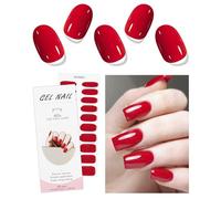 JMEOWIO Gel Semicurado de Pegatinas Rojo Gel Semi-Curado Nail Art Stickers Decoración