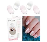 JMEOWIO Gel Semicurado de Pegatinas Rosa Crema Blanco Brillantina Navidad Semi-Curado Gel Nail Art Stickers Decoración