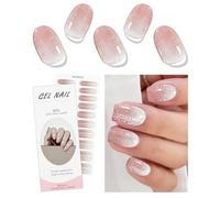 JMEOWIO Gel Semicurado de Pegatinas Rosa Crema Semi-Curado Gel Nail Art Stickers Decoración