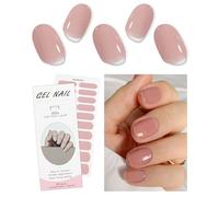 JMEOWIO Gel Semicurado de Pegatinas Rosa Crema Sólido Gel Semi-Curado Nail Art Stickers Decoración