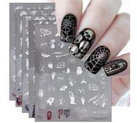 JMEOWIO Halloween Pegatinas Para Uñas 9 Hojas Autoadesiva Nail Art Stickers Decoración