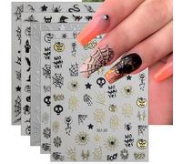 JMEOWIO Halloween Pegatinas Para Uñas 9 Hojas Autoadesiva Nail Art Stickers Decoración