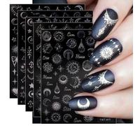 JMEOWIO Luna Estrella Sol Pegatinas Para Uñas 9 Hojas Autoadesiva Nail Art Stickers Decoración
