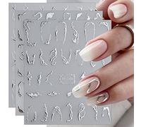 JMEOWIO Mármol Línea Pegatinas Para Uñas 9 Hojas Autoadesiva Nail Art Stickers Decoración
