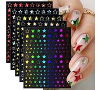JMEOWIO Multicolor Estrella Pegatinas Para Uñas 9 Hojas Autoadesiva Nail Art Stickers Decoración