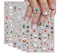 jmeowio Navidad Pegatinas Para Uñas 9 Hojas Autoadesiva Nail Art Stickers Decoración